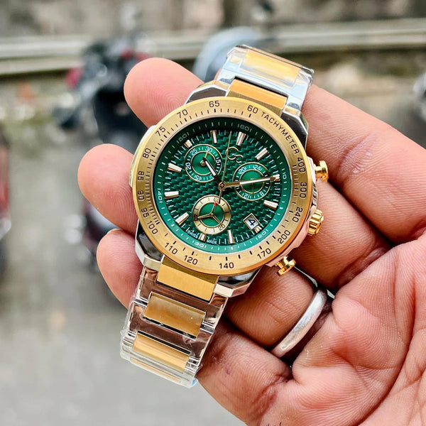 Guess Collection First Class Green Round Dial Analog Men Watch Z35002G9MF